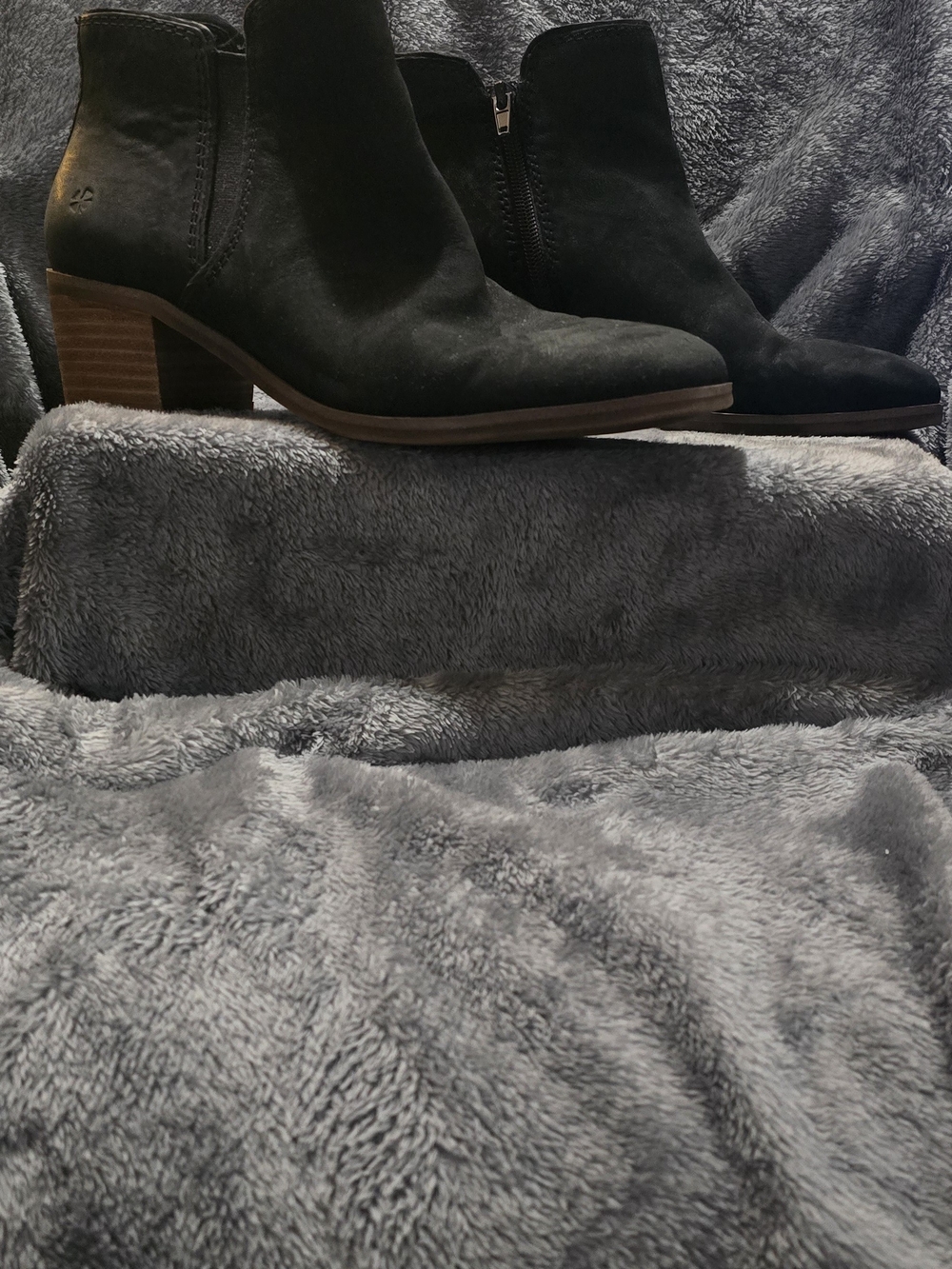 Lucky Brand Black Suede Ankle Boots